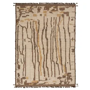 Brown Modern Wool Rug - 9'6'' x 13'7''