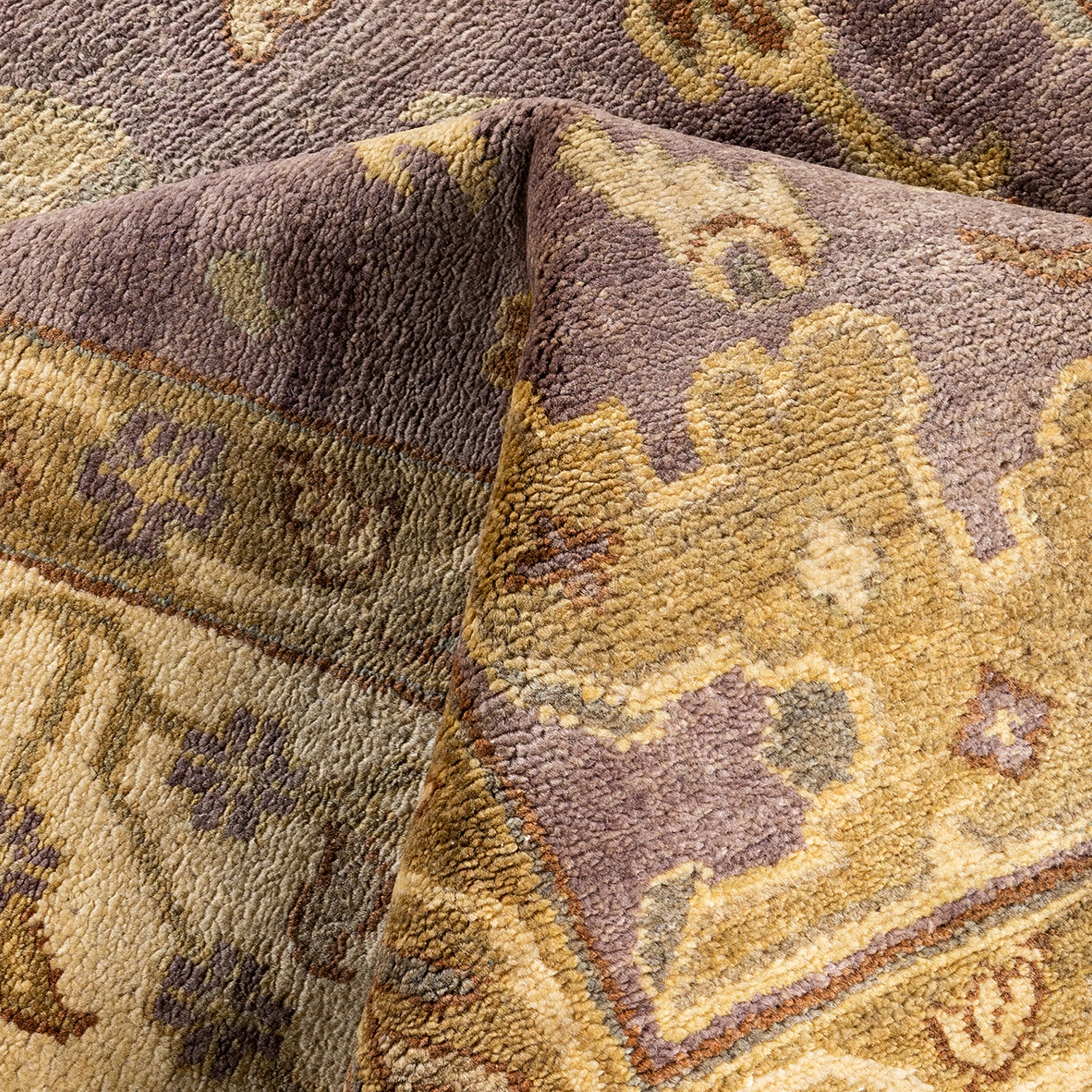 Brown Traditional Wool Rug - 9'4" x 12'3"