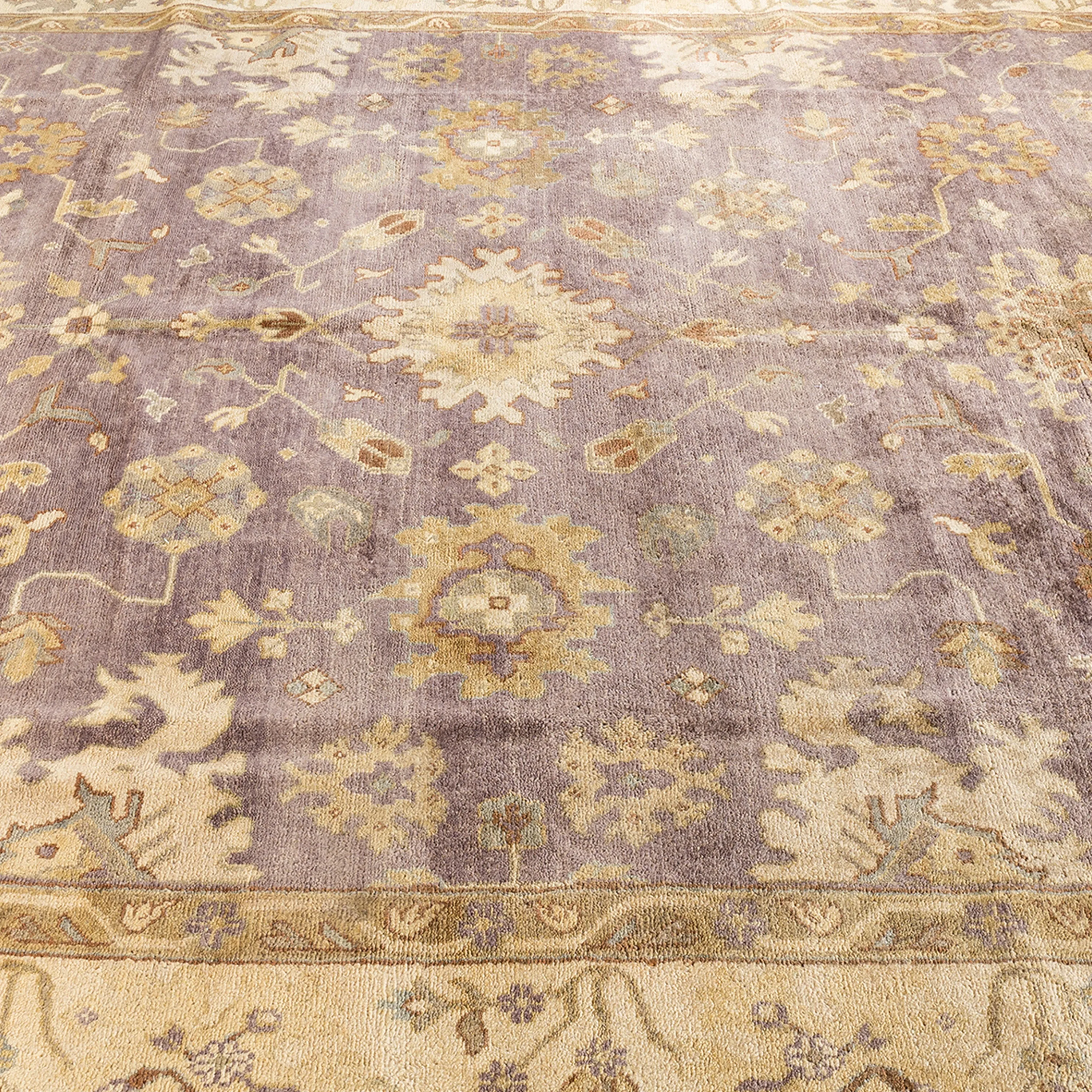 Brown Traditional Wool Rug - 9'4" x 12'3"