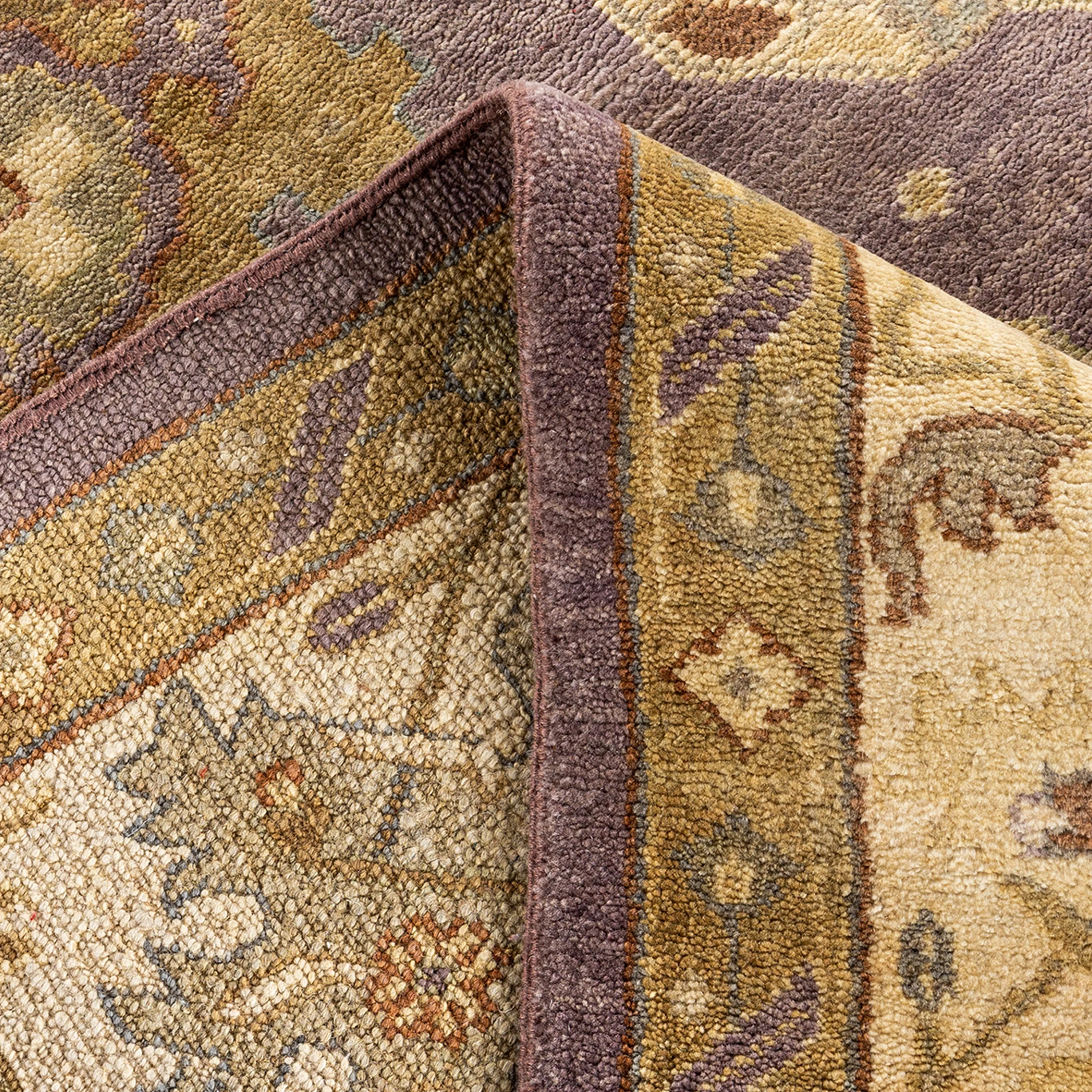 Brown Traditional Wool Rug - 9'4" x 12'3"