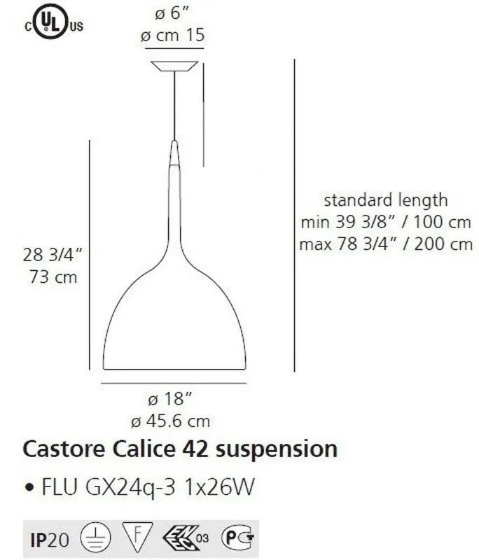 Castore Calice Suspension Lamp