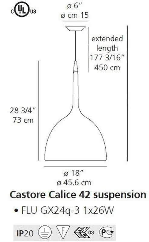 Castore Calice Suspension Lamp