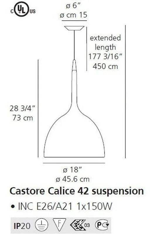 Castore Calice Suspension Lamp