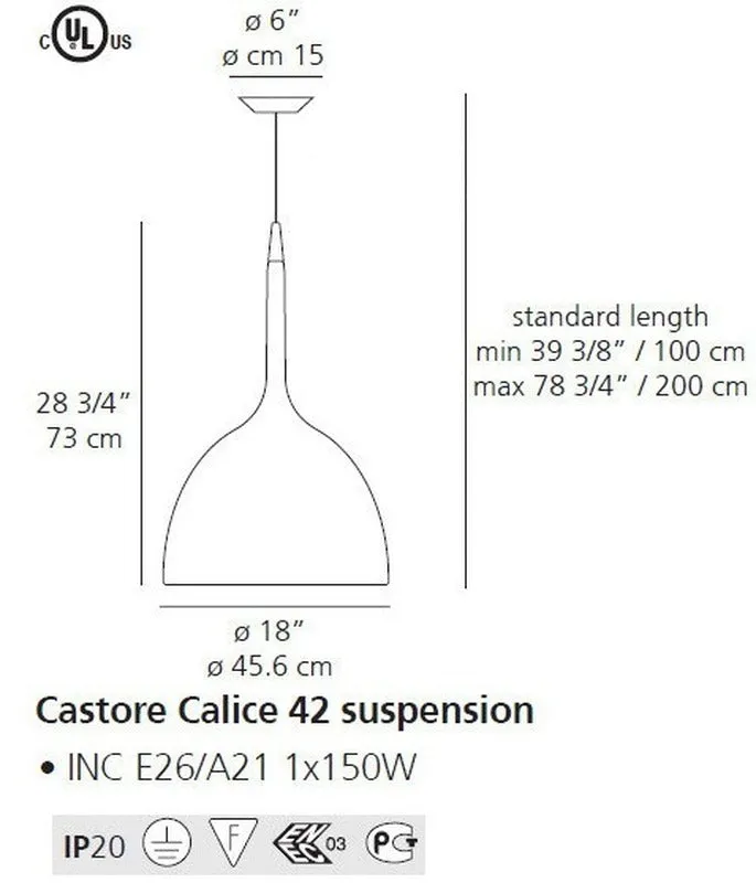 Castore Calice Suspension Lamp