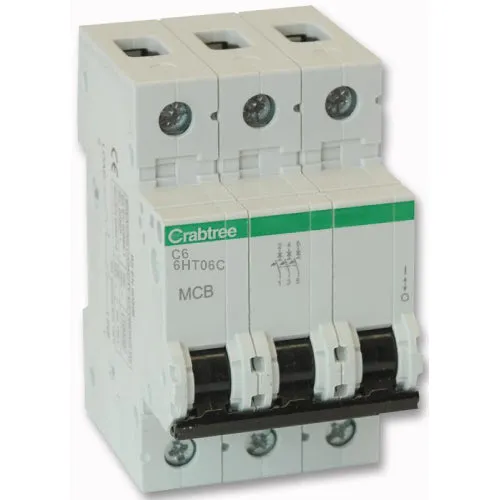 Crabtree 6HT06C 6A Triple Pole Type C MCB
