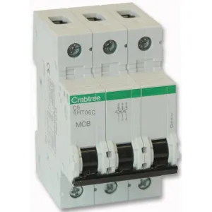 Crabtree 6HT06C 6A Triple Pole Type C MCB