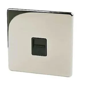 Crabtree Platinum 7783-BKN Telephone Socket Slave Black Nickel