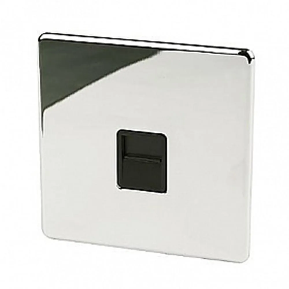 Crabtree Platinum 7783-HPC Telephone Socket Slave Highly Polished Chrome