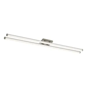 CUI4846 Twin LED Ceiling Flush Light 117cm Brushed Chrome