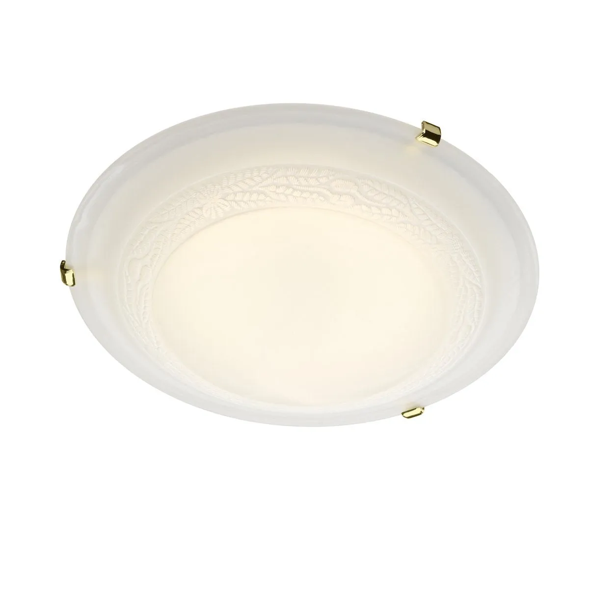 DAM482 50cm Flush Light Brass & Glass