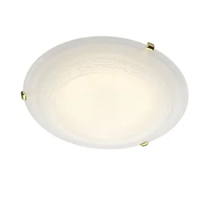 DAM482 50cm Flush Light Brass & Glass