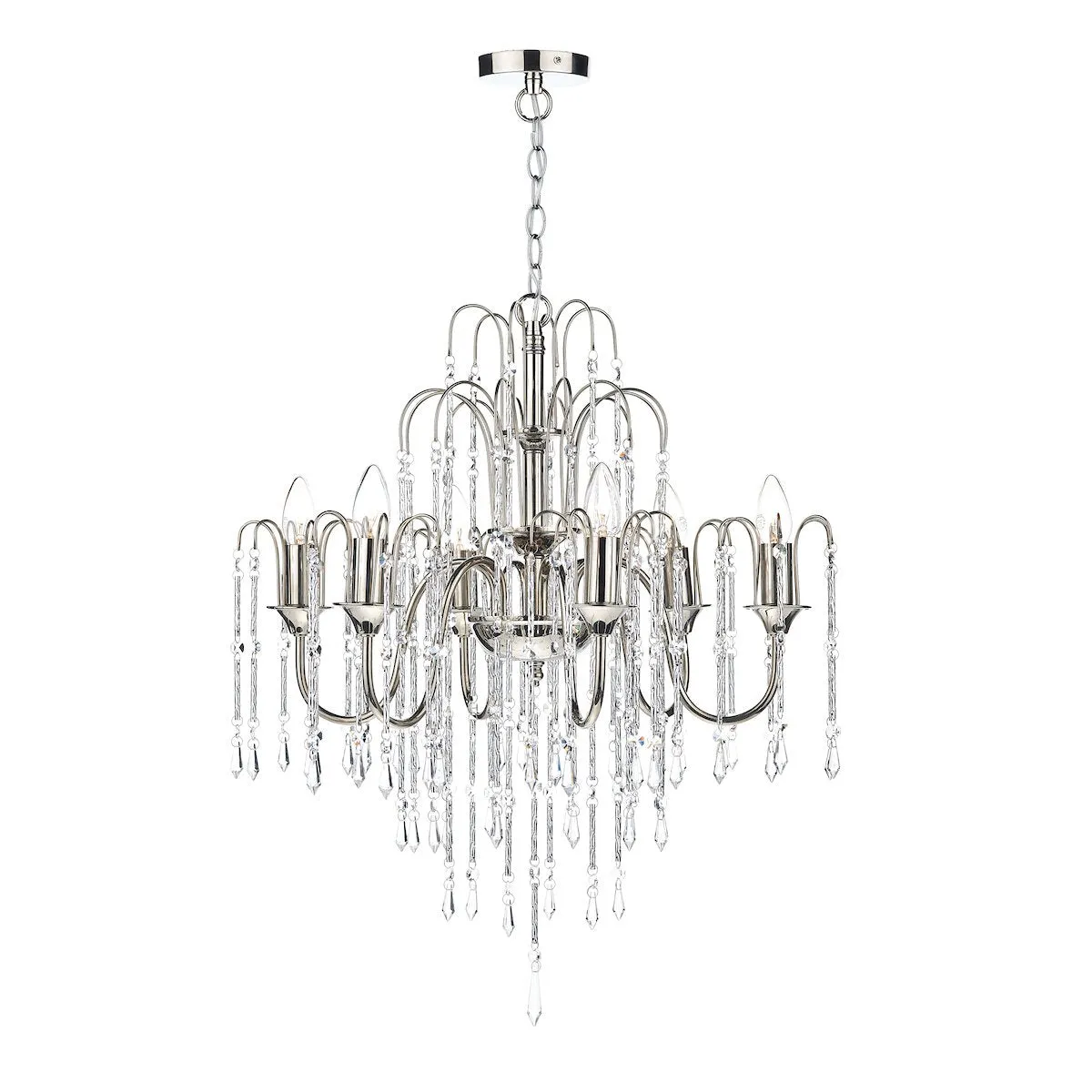 DAN0638 6 Light Dual Mount Multi Arm Light Polished Nickel