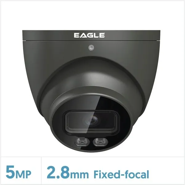 Eagle 5MP Fixed Lens Starlight HDCVI Full Colour Turret Camera (Grey) - DVR