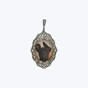 Edwardian Platinum and 14KWG Diamond Locket
