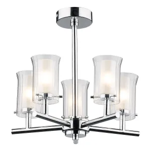 ELB0550 Bathroom 5 Light Semi Flush Light Polished Chrome