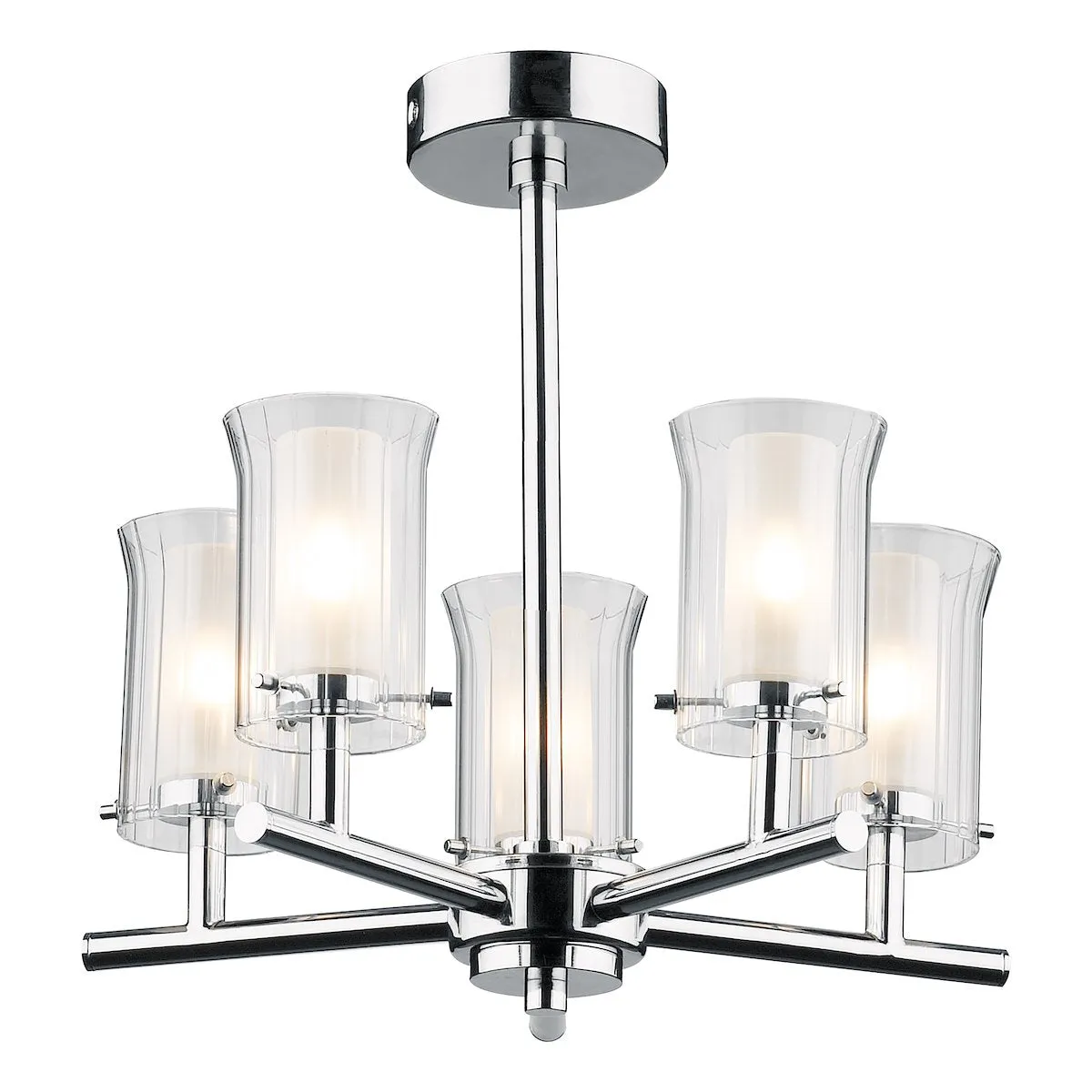 ELB0550 Bathroom 5 Light Semi Flush Light Polished Chrome