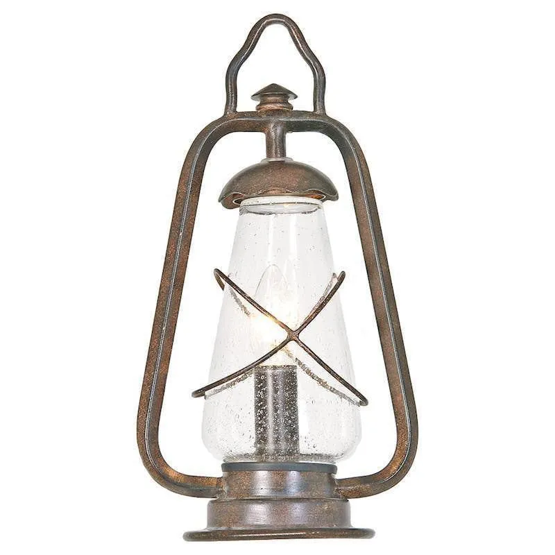 Elstead Miners Old Bronze Outdoor Pedestal Lantern