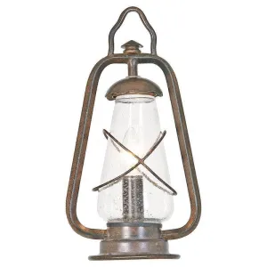 Elstead Miners Old Bronze Outdoor Pedestal Lantern