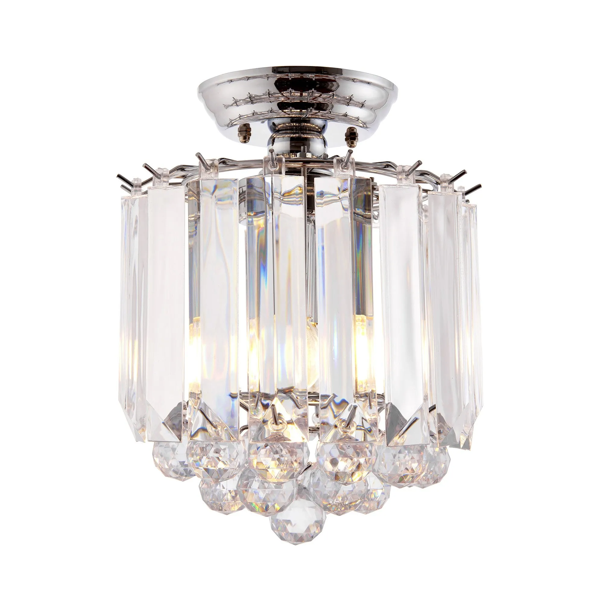 Endon FARGO-CH Fargo 2 Light Crystal Flush Light