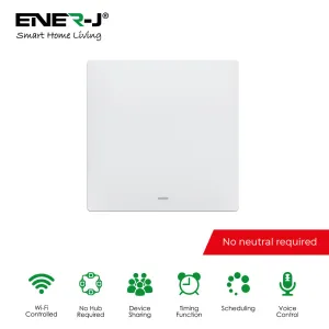 Ener J 1 Gang Smart Push Button Mechanical Light Switch, No Neutral Needed, APP & Voice Control