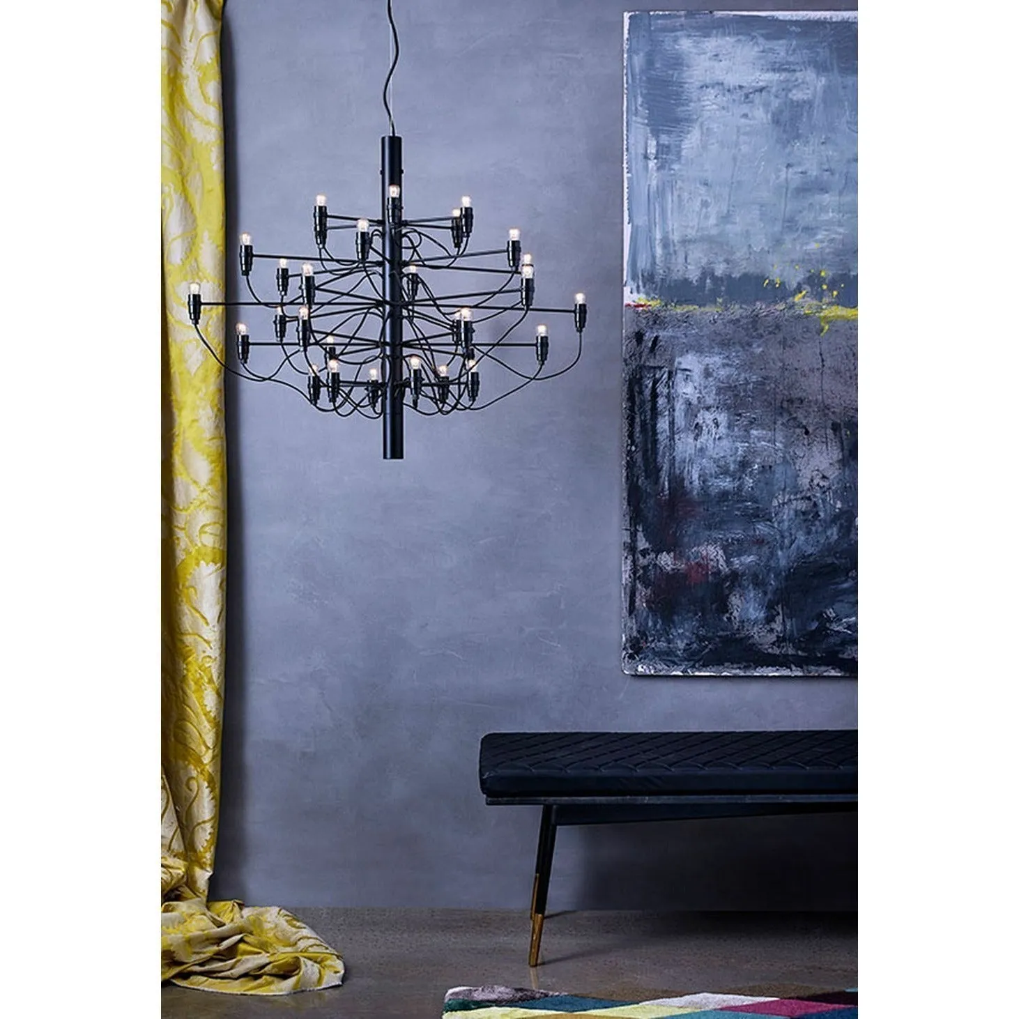 Flos 2097/50 Clear Chandelier, Black Matt