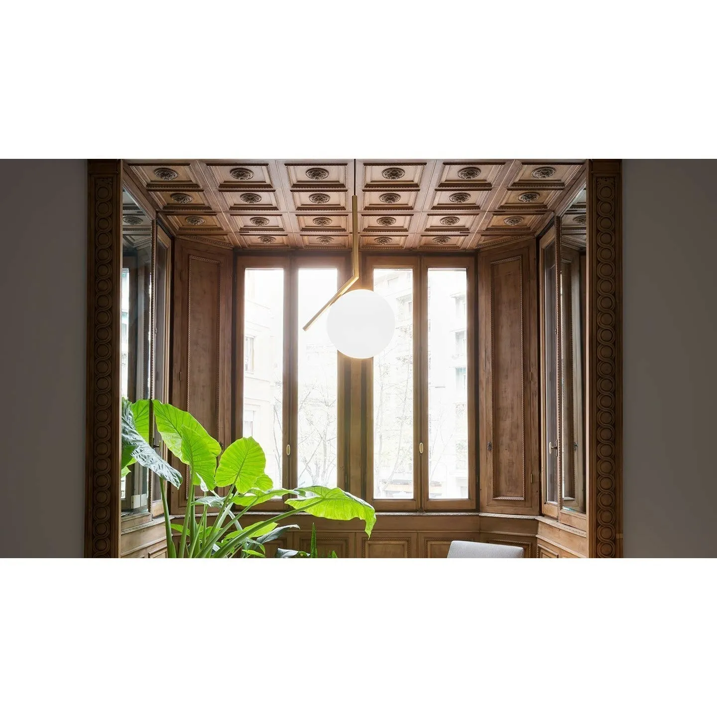 Flos Ic Light S2 Pendant Lamp, Brass
