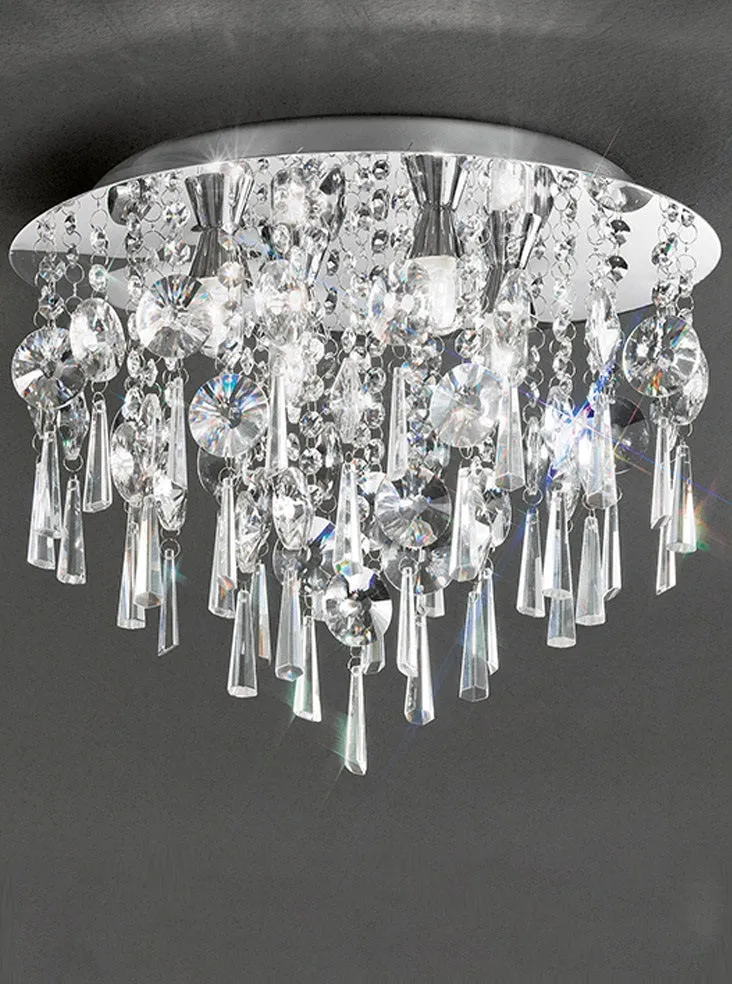 Franklite CF5719 400mm Flush Light IP44 Crystal