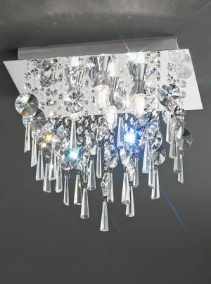 Franklite CF5721 350mm Square Flush Light IP44 Crystal