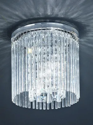 Franklite CF5726 250mm Flush Light IP44 Crystal