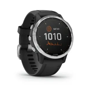 Garmin Fēnix 6S Solar, Solar-Powered Multisport GPS Watch, Advanced Training Features and Data, Silver with Black Band