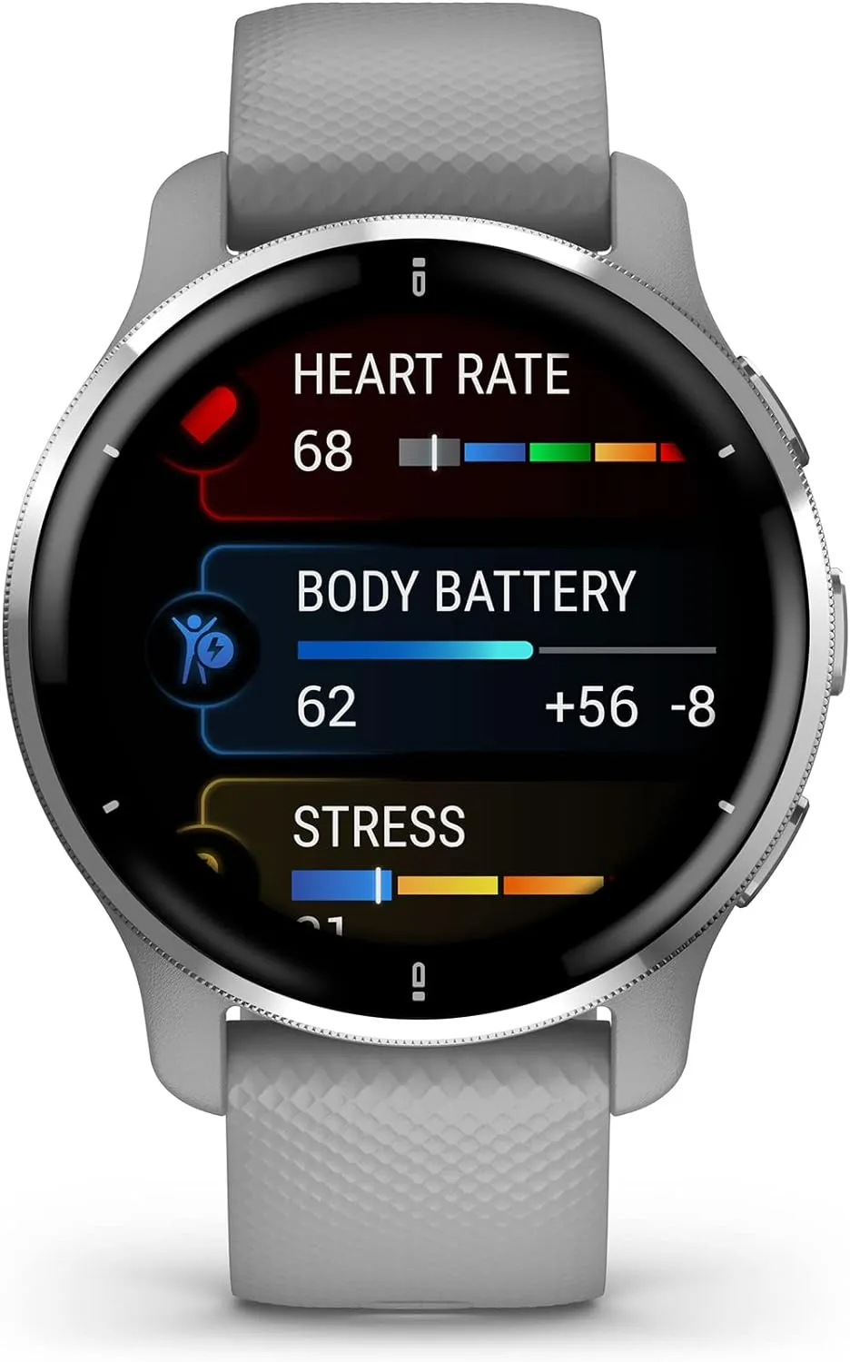 Garmin Venu 2 Plus, 43mm - Stainless Steel & Powder Gray