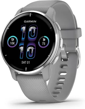 Garmin Venu 2 Plus, 43mm - Stainless Steel & Powder Gray