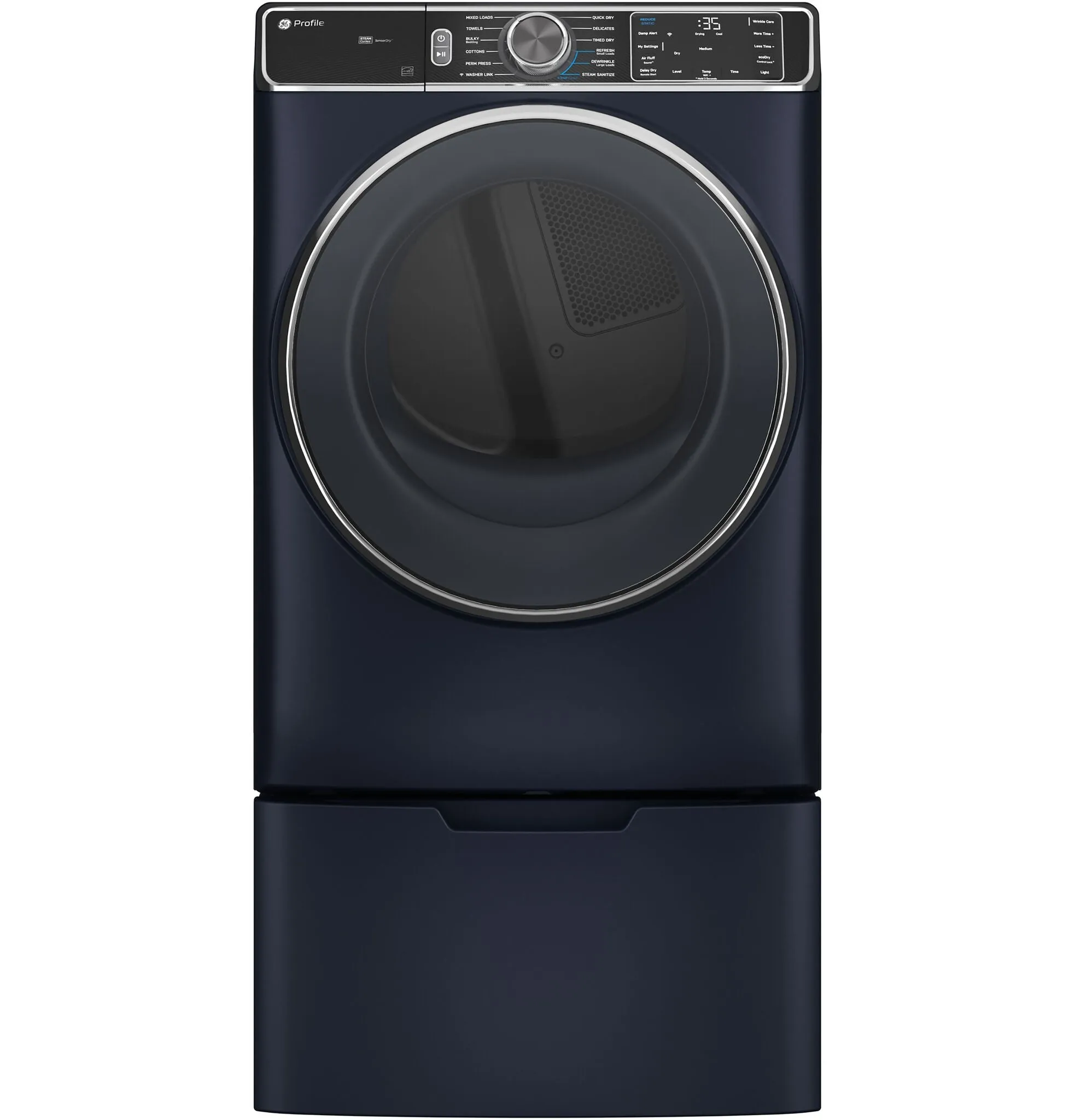 GE Profile™ Blue Sapphire Smart Steam Front Load Electric Dryer with Sanitize Cycle ( 7.8 cu. ft.) - PFD87ESPVRS