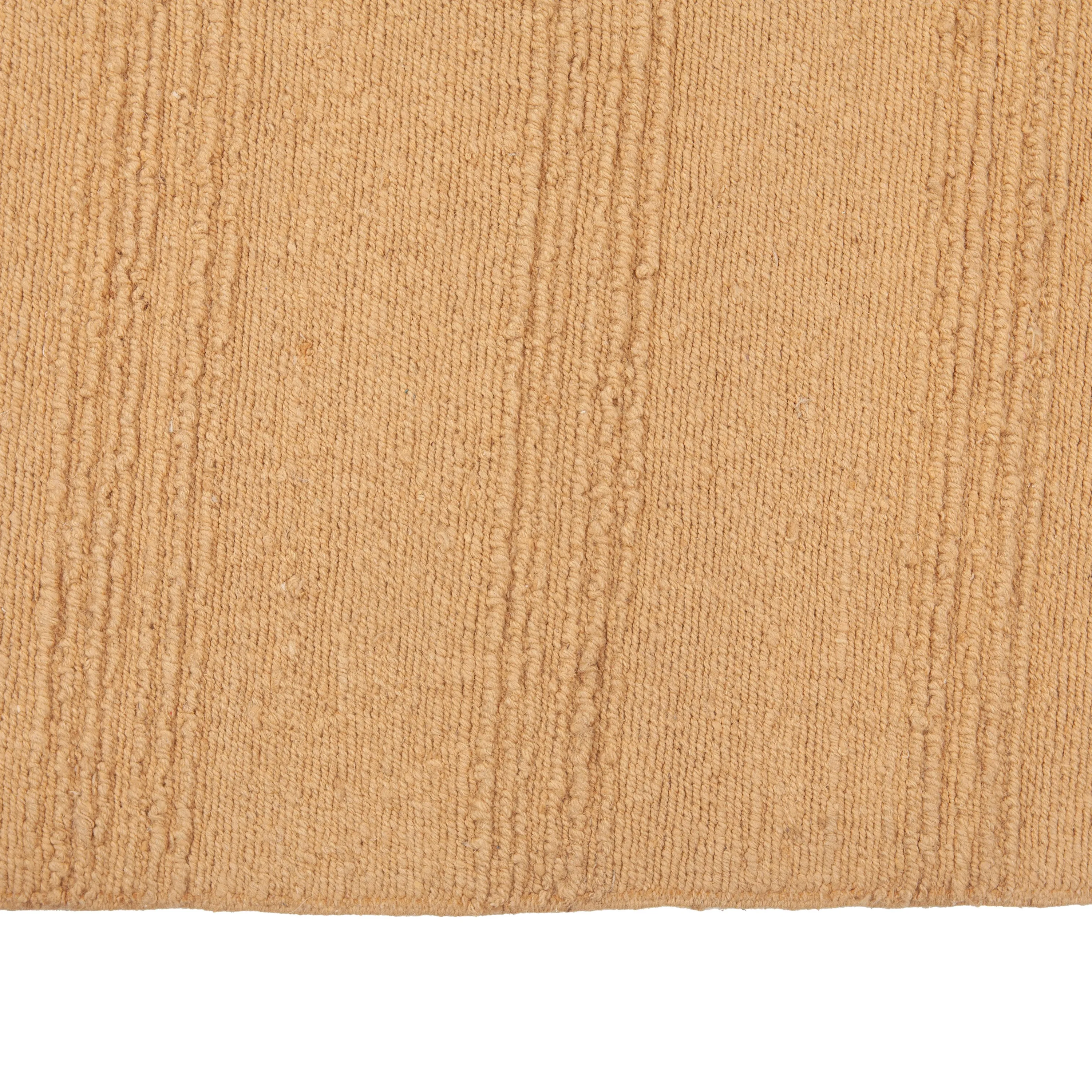 Gold Contemporary Tibetan Wool Silk Blend Rug - 11'10" x 12'