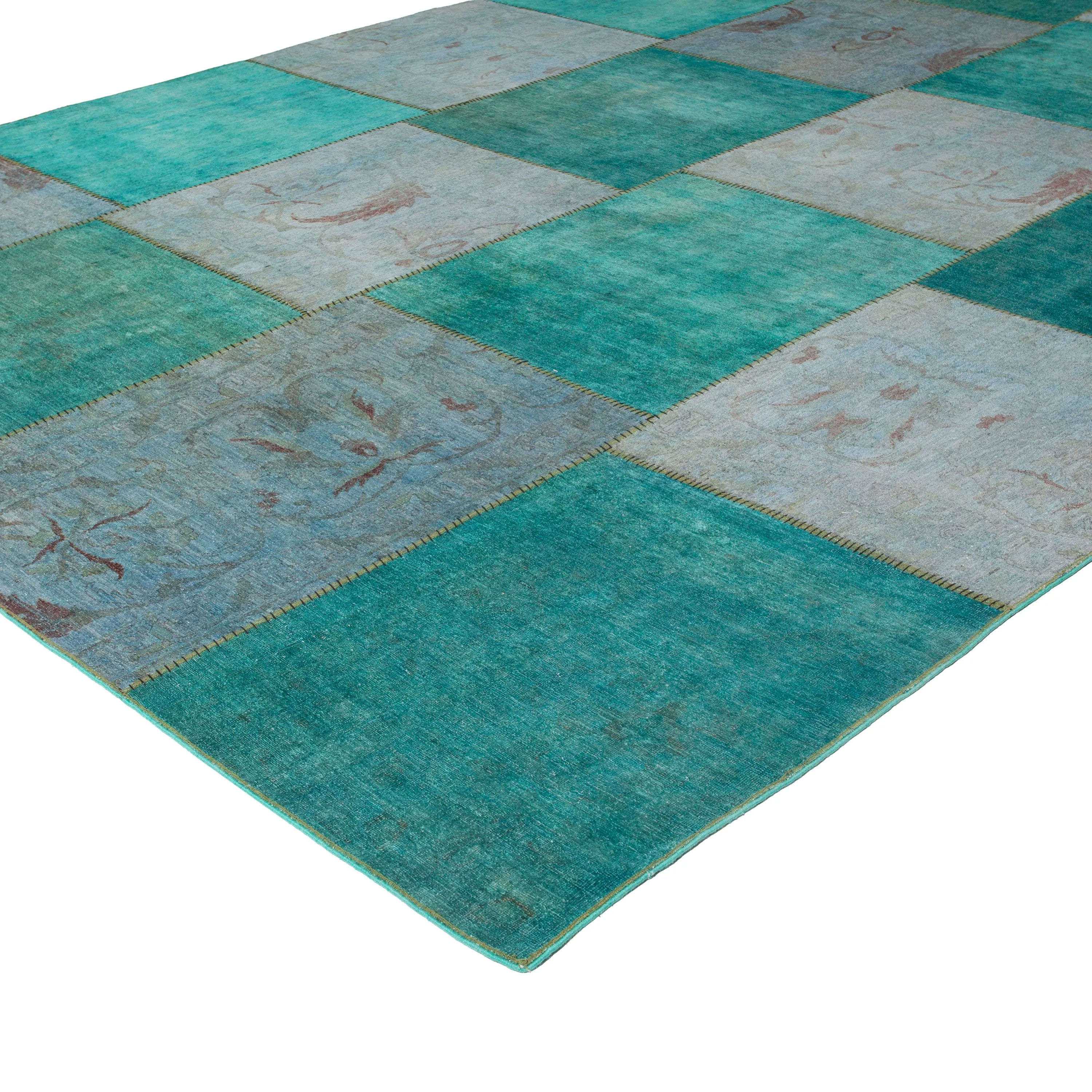 Green Overdyed Wool Rug - 9'11" x 14'4"