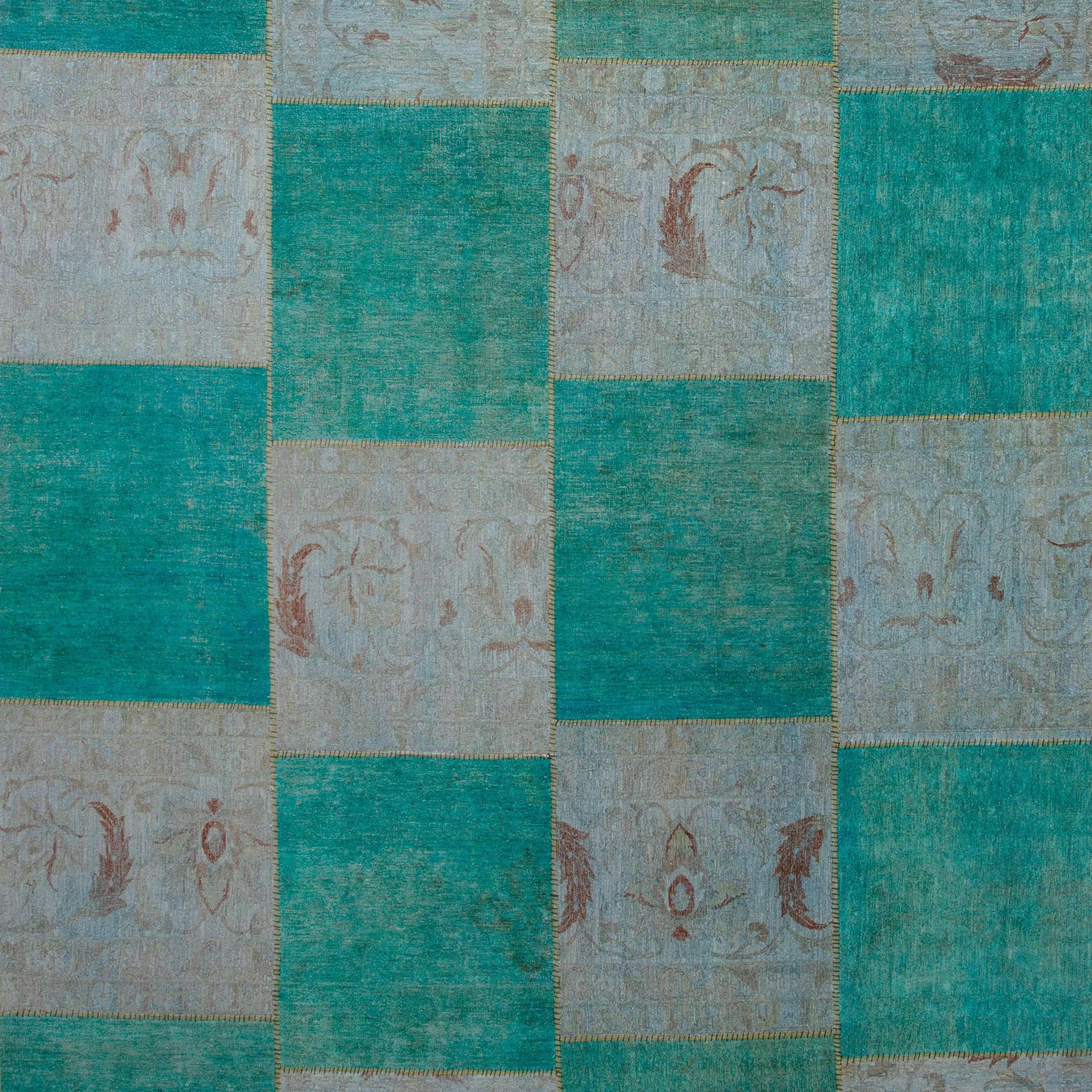 Green Overdyed Wool Rug - 9'11" x 14'4"