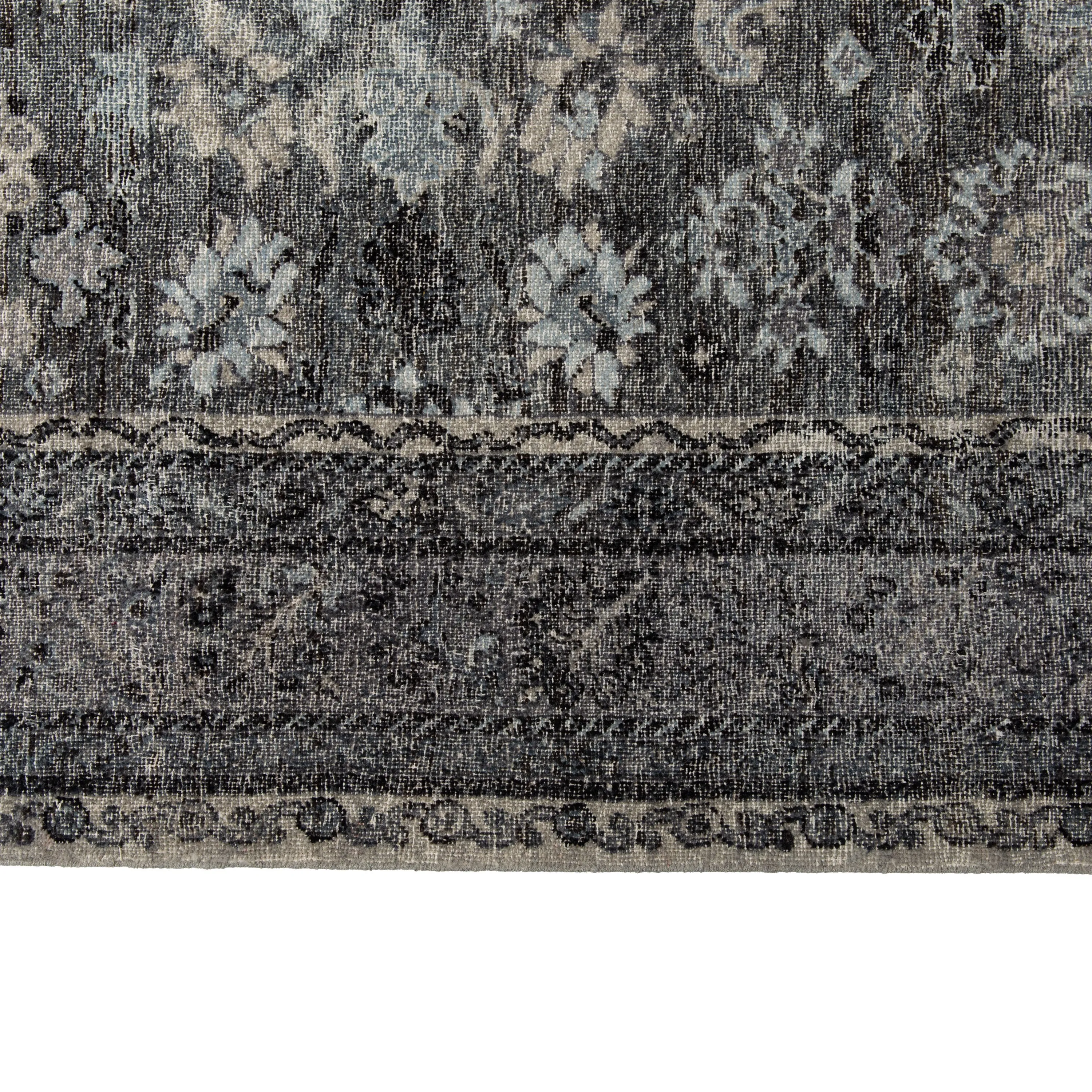Grey Sabideh Traditional Wool Rug - 9' x 12'