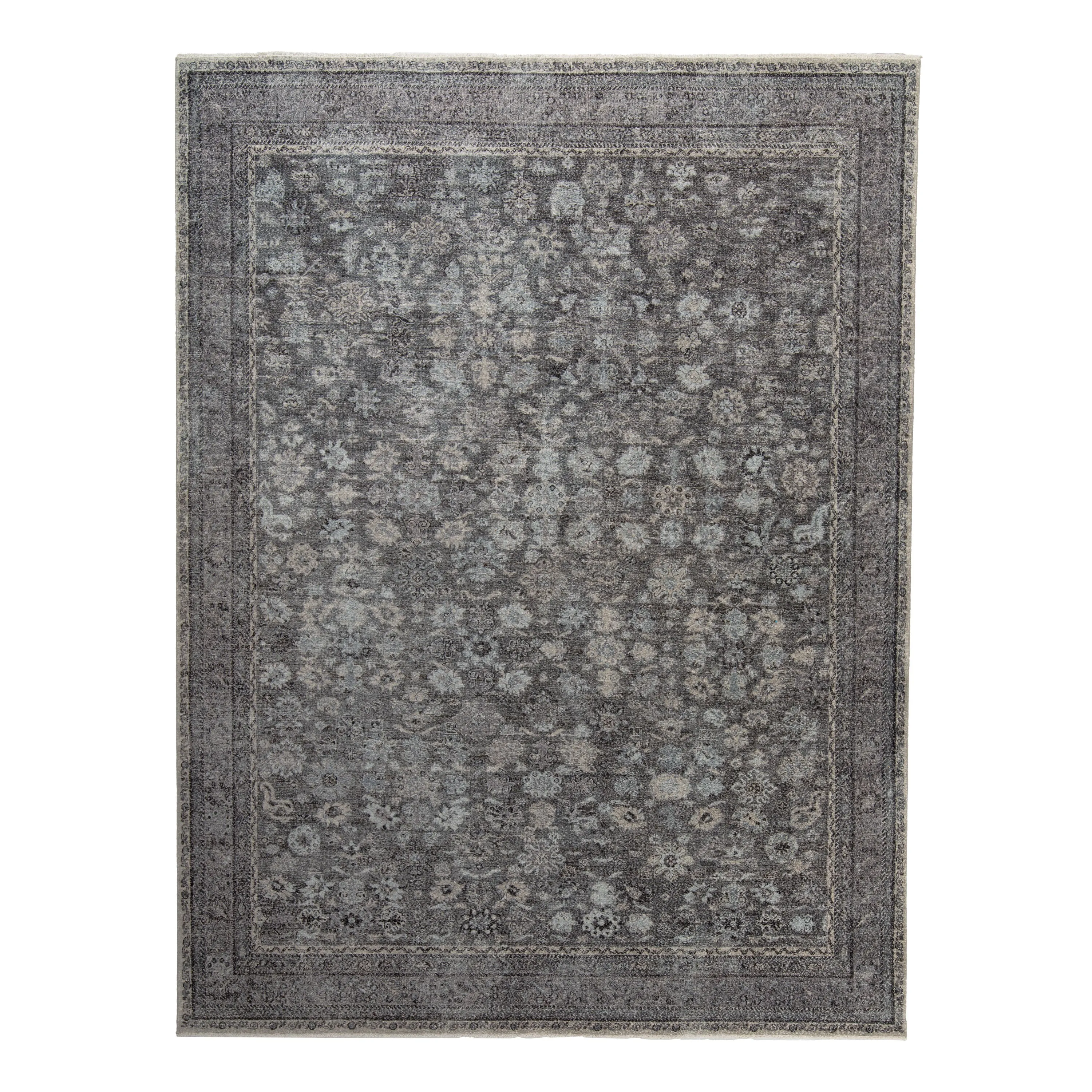 Grey Sabideh Traditional Wool Rug - 9' x 12'