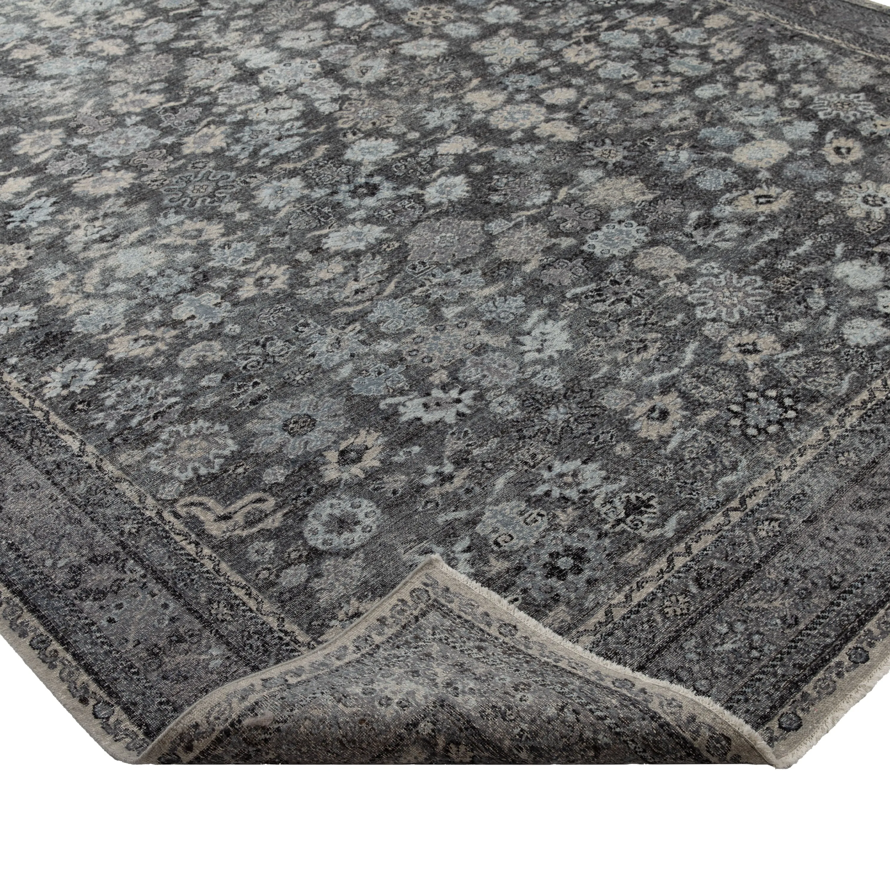 Grey Sabideh Traditional Wool Rug - 9' x 12'