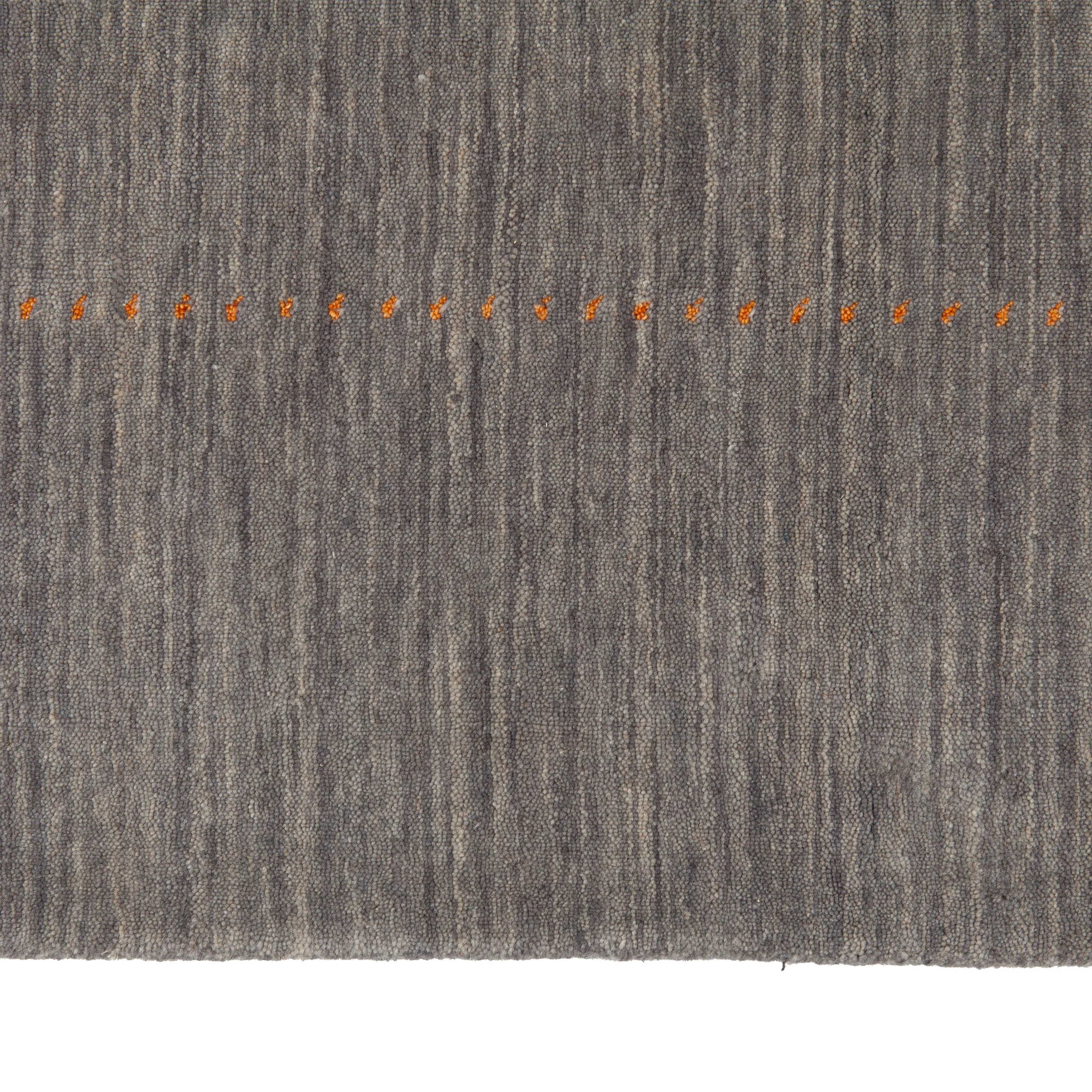 Grey Solid Indo Gabbeh Rug - 9'3" x 12'