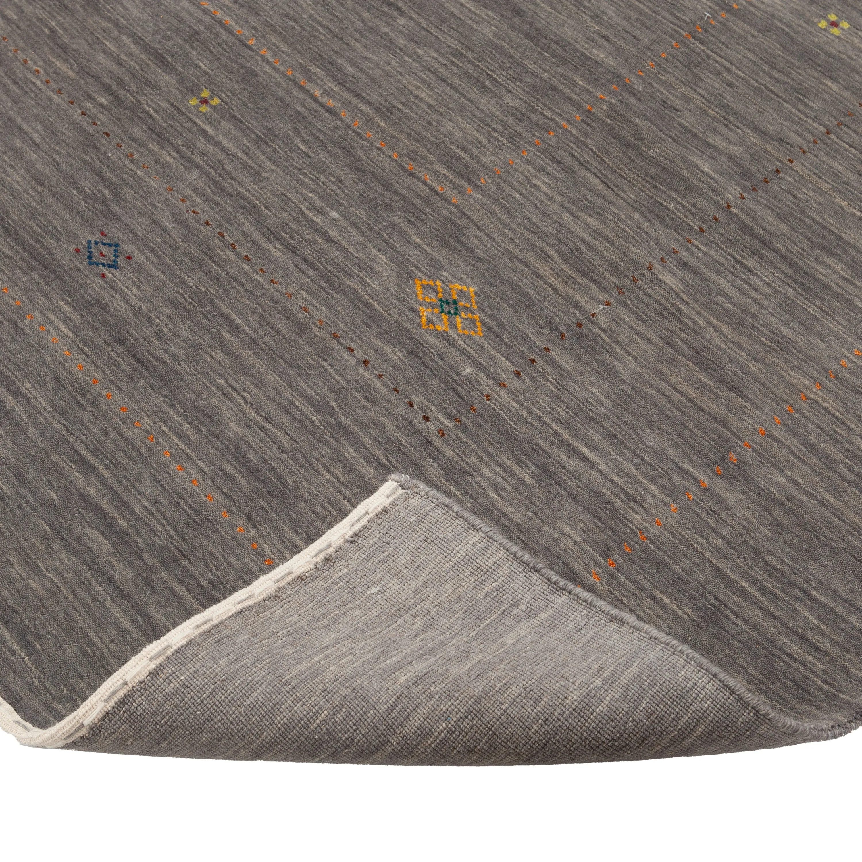 Grey Solid Indo Gabbeh Rug - 9'3" x 12'