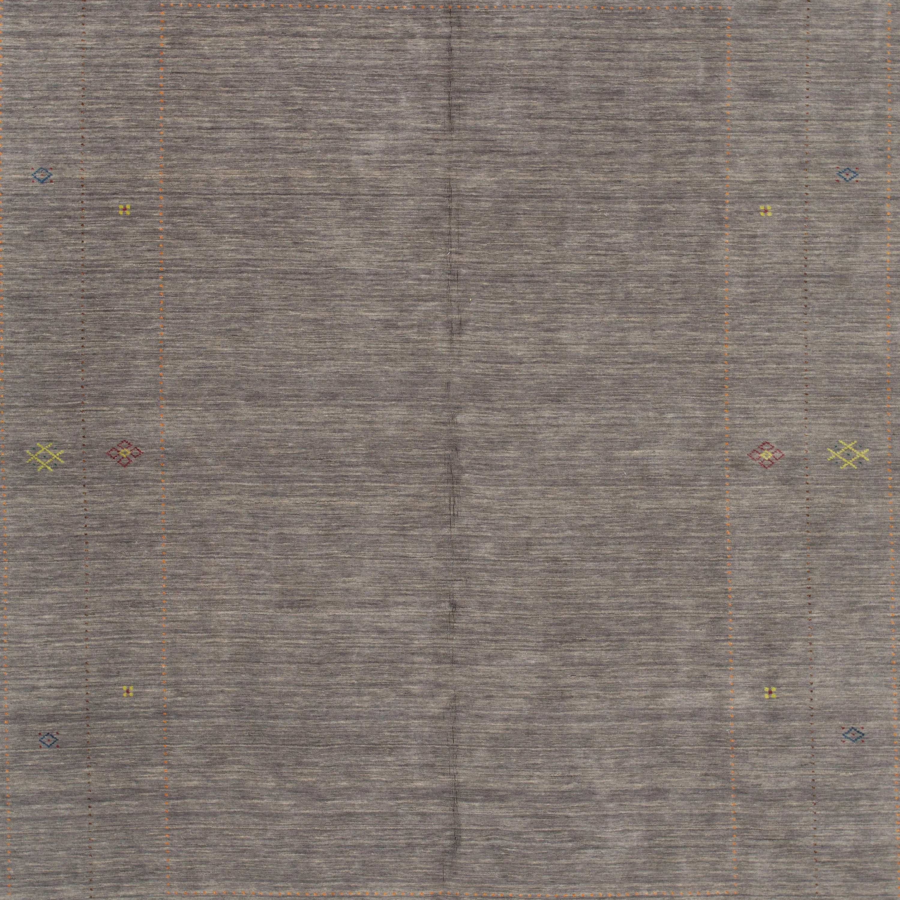 Grey Solid Indo Gabbeh Rug - 9'3" x 12'