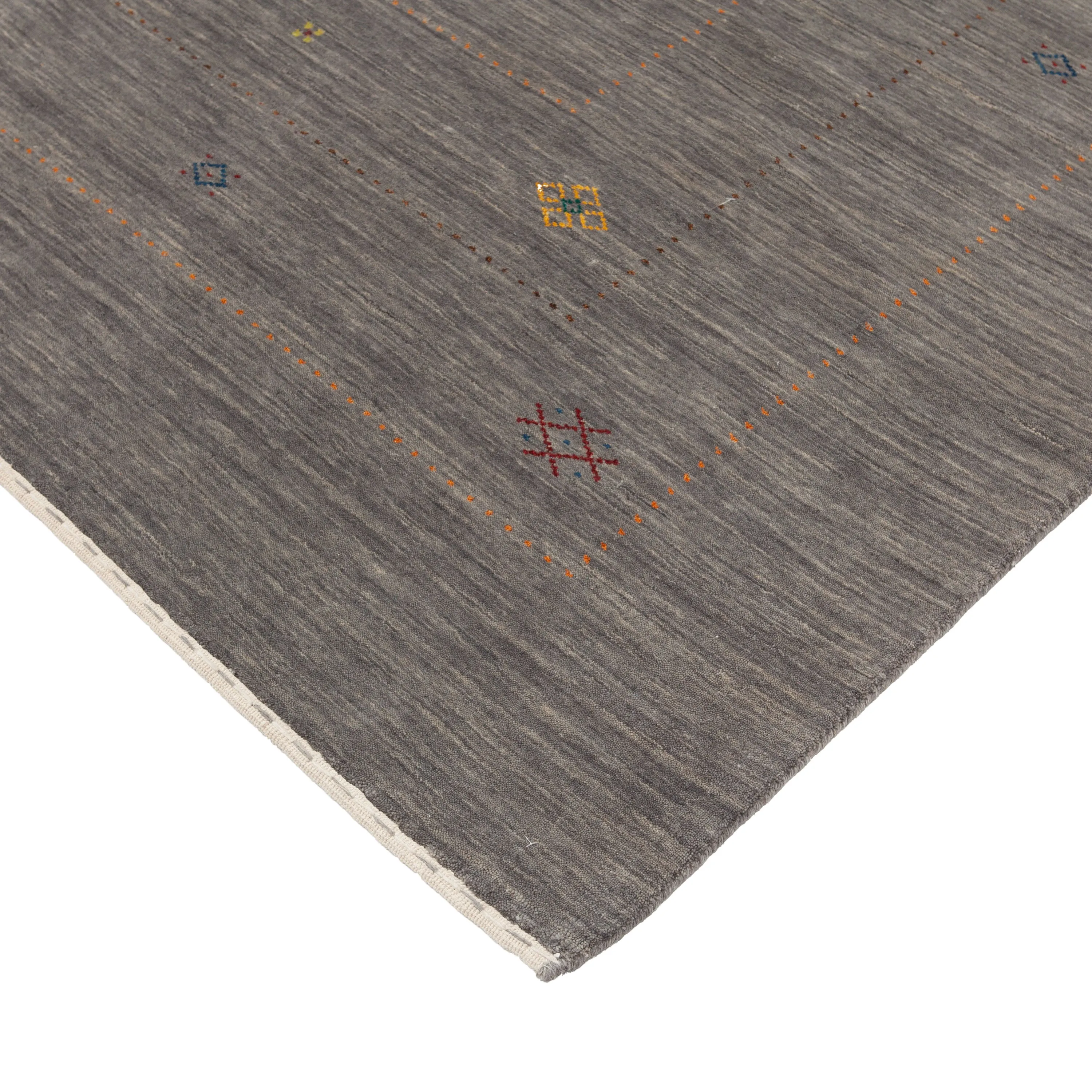 Grey Solid Indo Gabbeh Rug - 9'3" x 12'