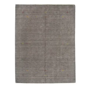 Grey Solid Indo Gabbeh Rug - 9'3" x 12'