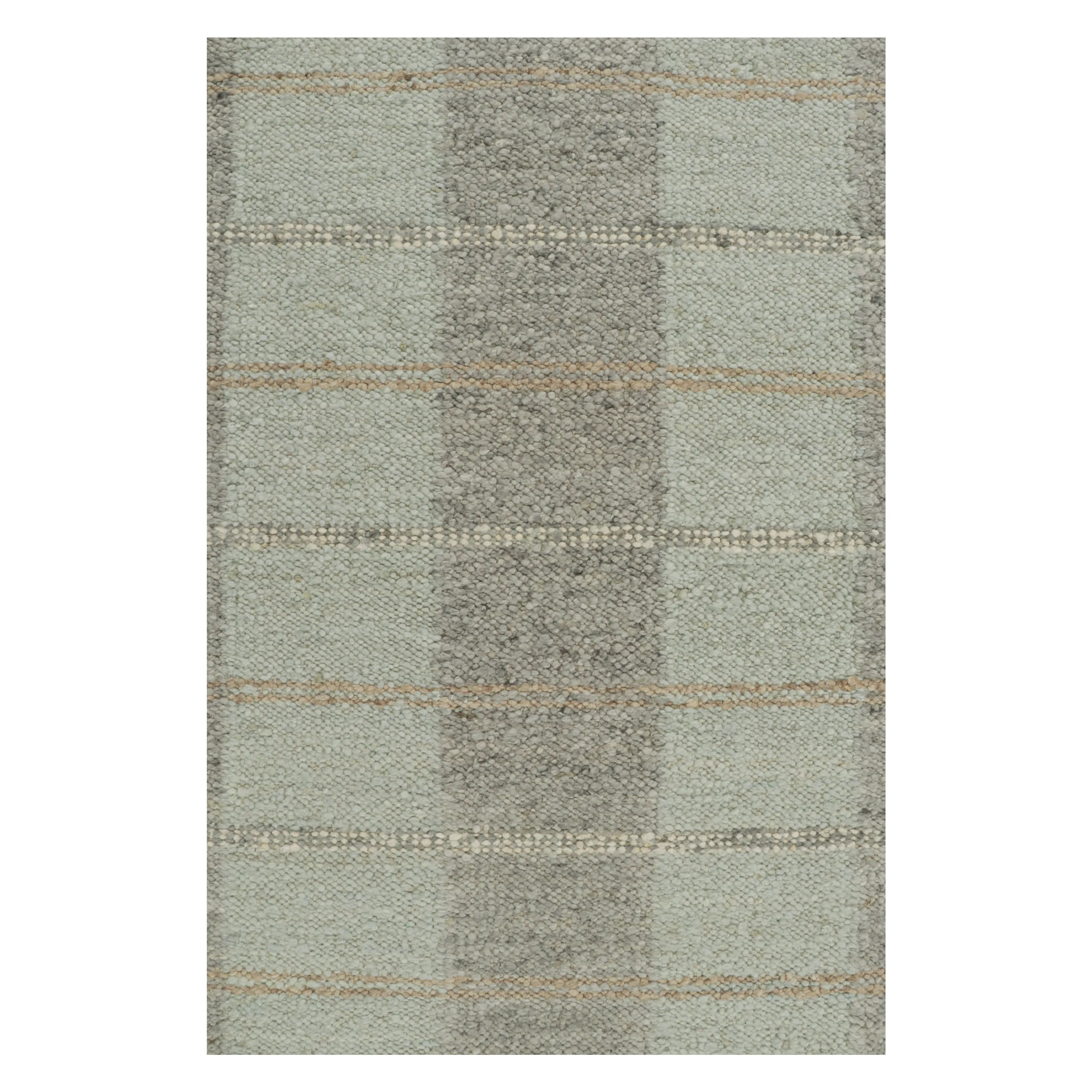 Grey Swedish Inspired Flatweave Wool Rug - 9'5" x 11'10"
