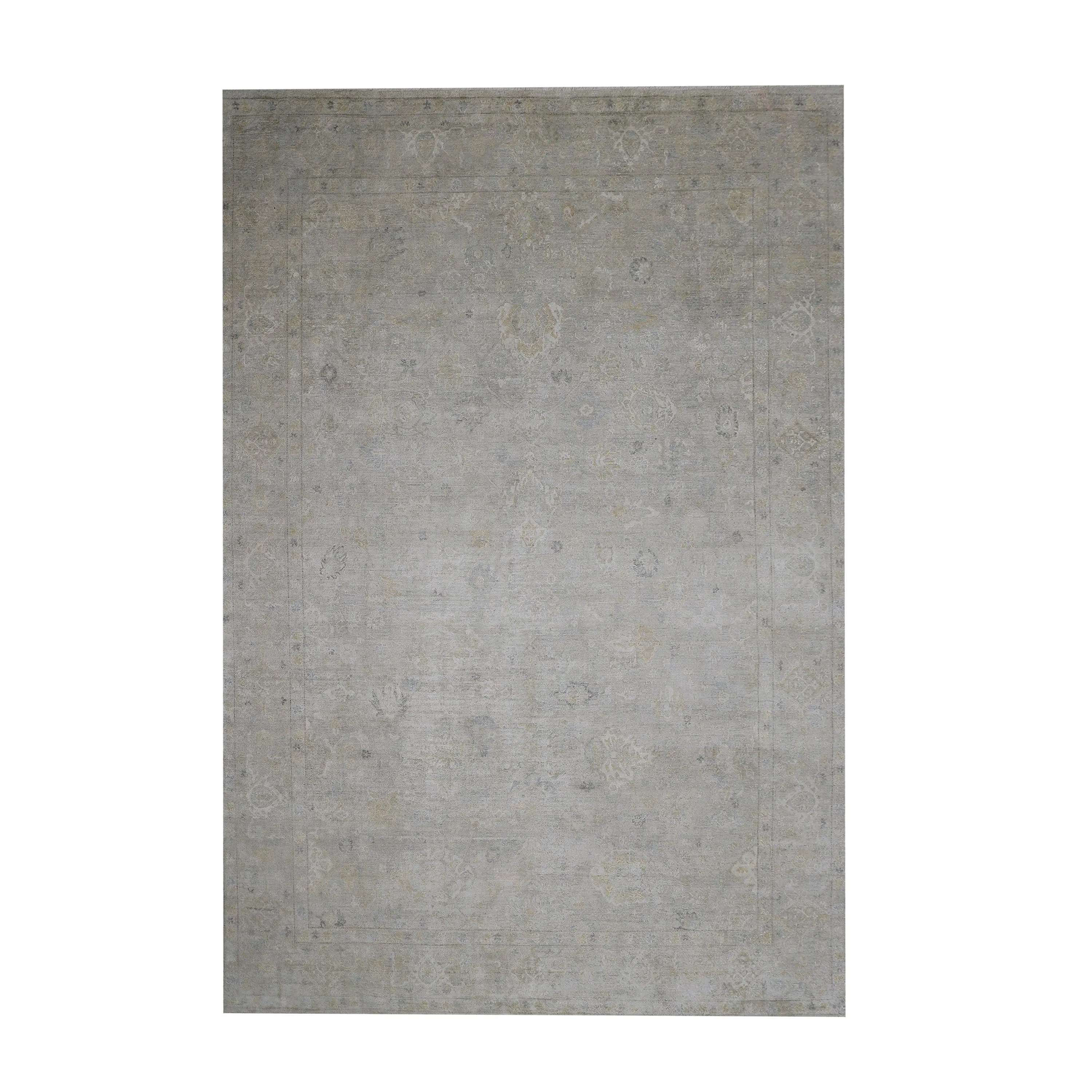 Grey Traditional Silk Rug
