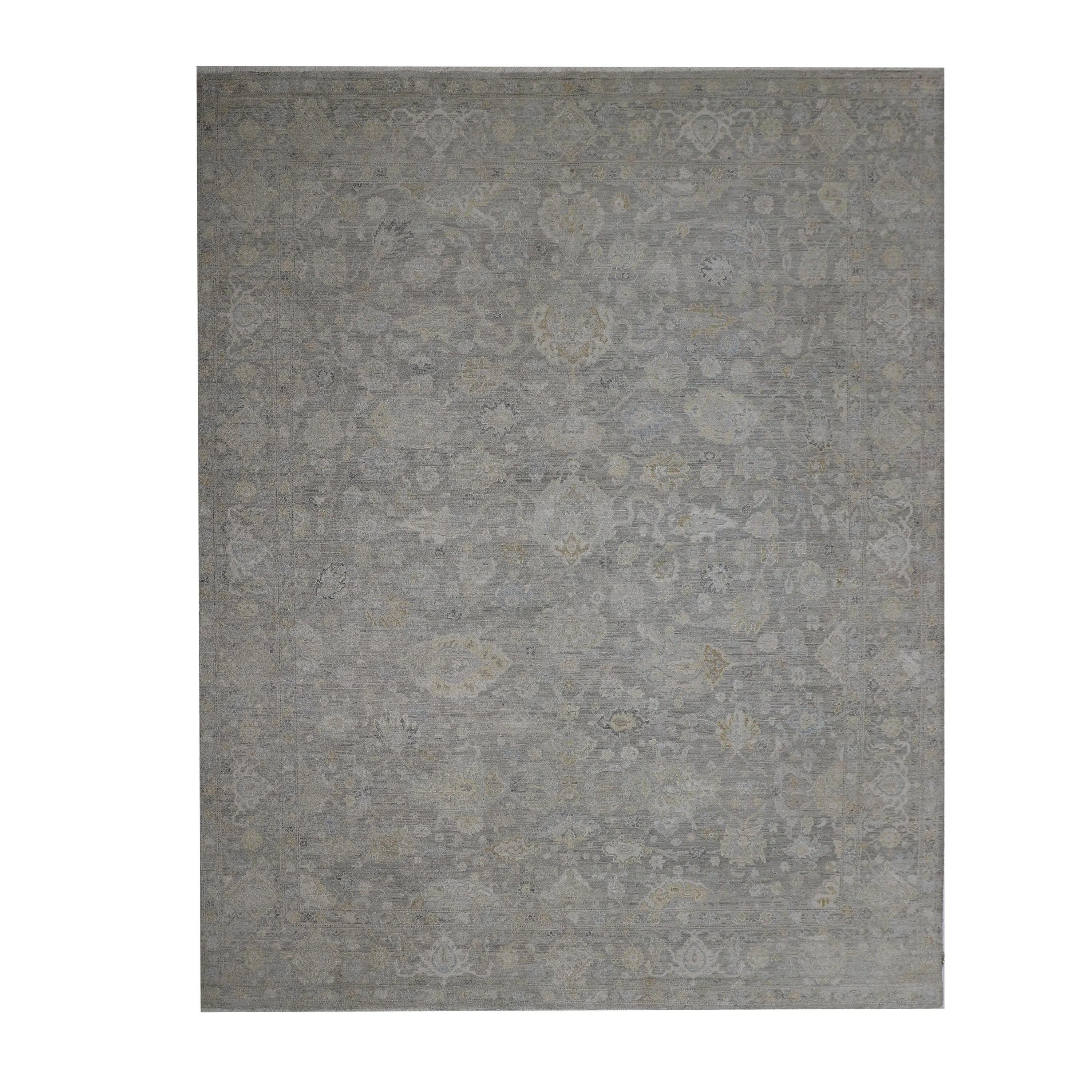 Grey Traditional Silk Rug