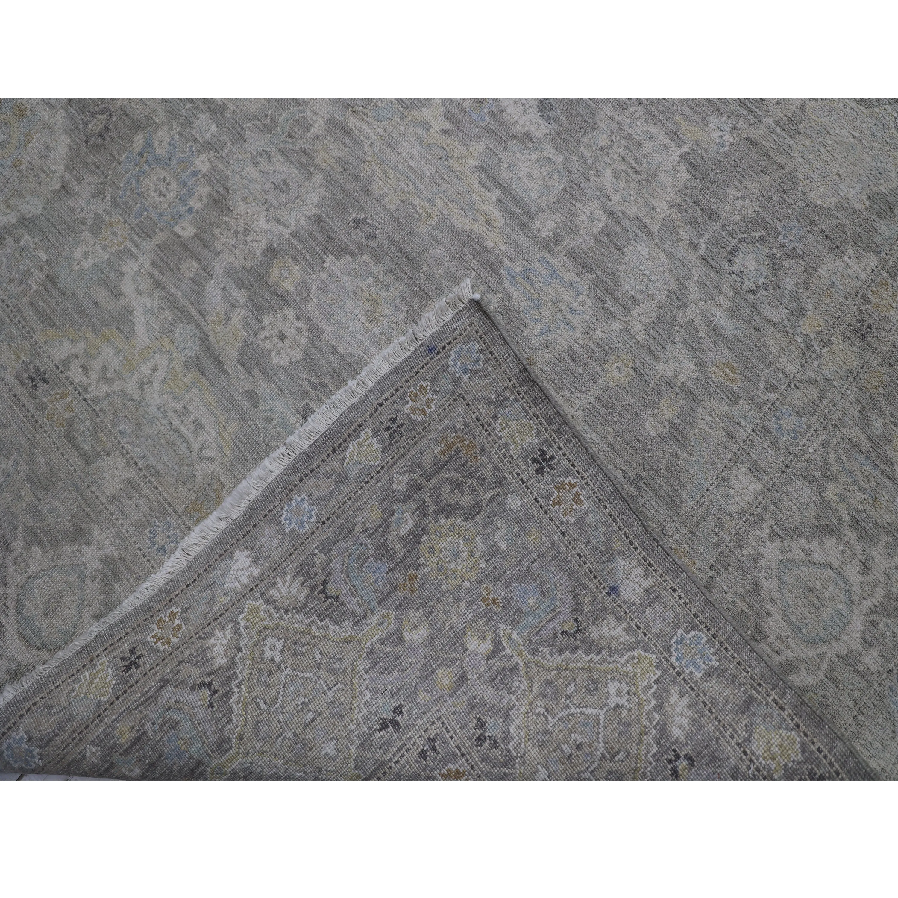 Grey Traditional Silk Rug