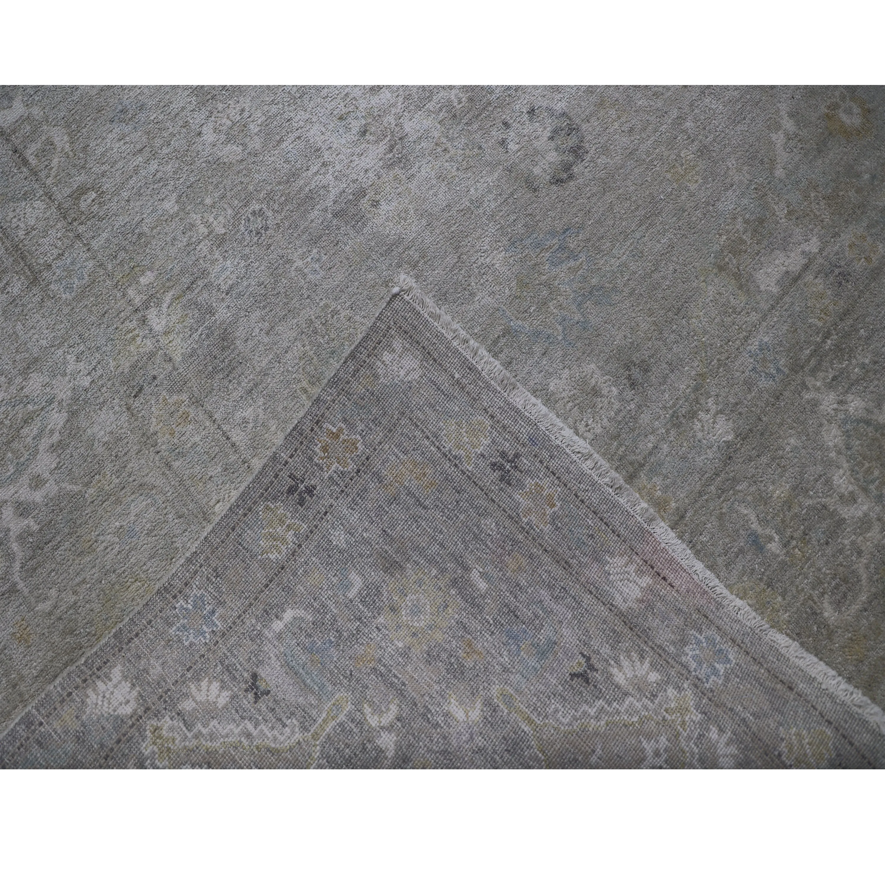 Grey Traditional Silk Rug