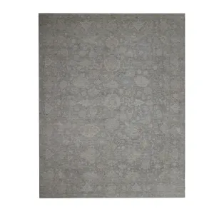 Grey Traditional Silk Rug